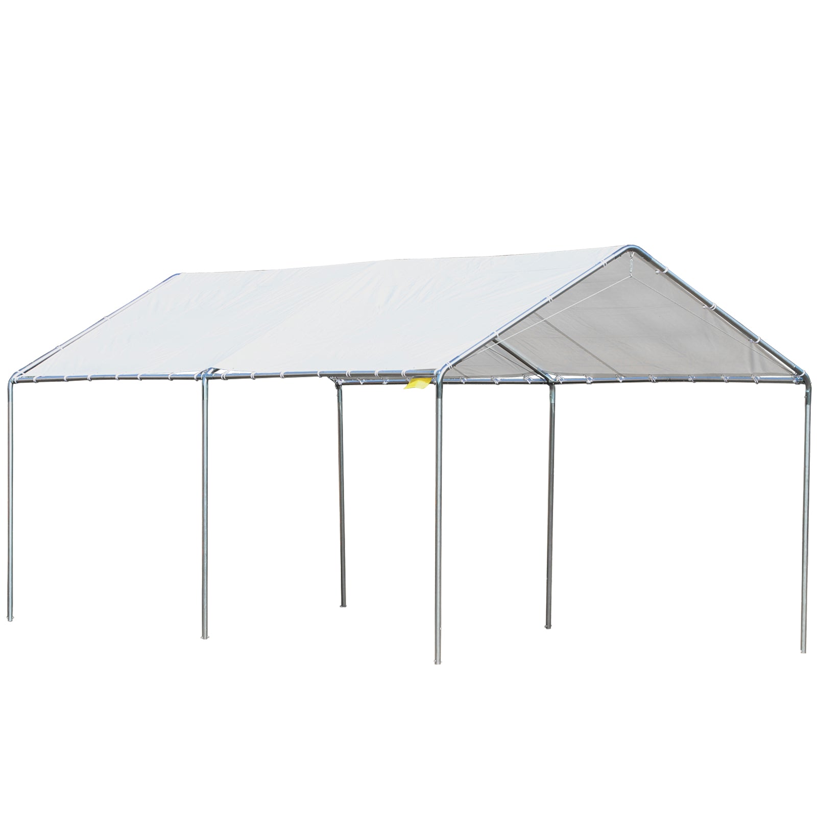 10' x 20' Heavy Duty Galvanized Carport Canopy - White-DECOROLALA