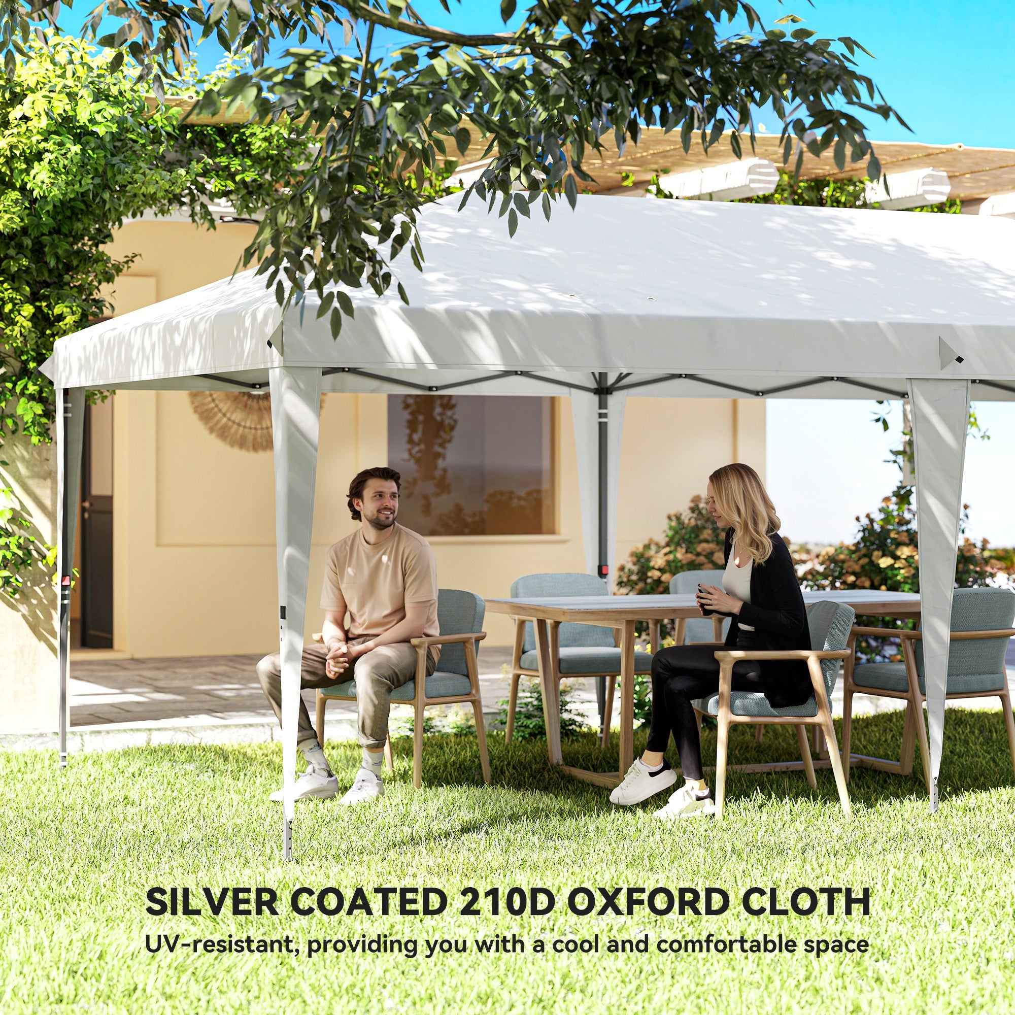 10' x 20' Pop Up Canopy Tent White w/ Sidewalls-DECOROLALA