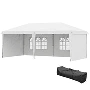 10' x 20' Pop Up Canopy Tent White w/ Sidewalls-DECOROLALA