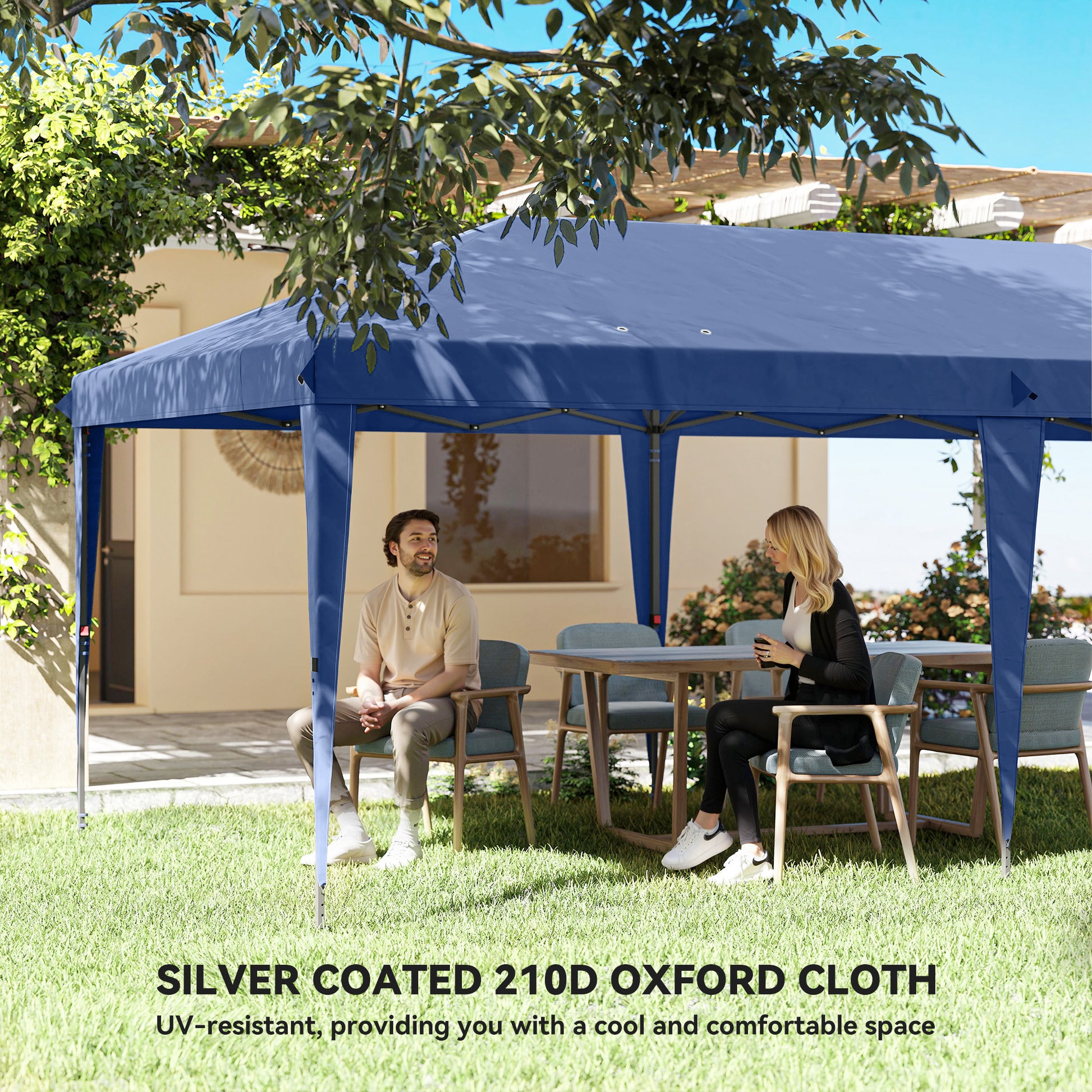 10' x 20' Pop Up Canopy Tent w/ Sidewalls Blue-DECOROLALA