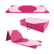 10' x 4' x 2" Folding Exercise Mat with Hook and Loop Fasteners-Hot Pink-Yoga & Gym Mats-DECOROLALA