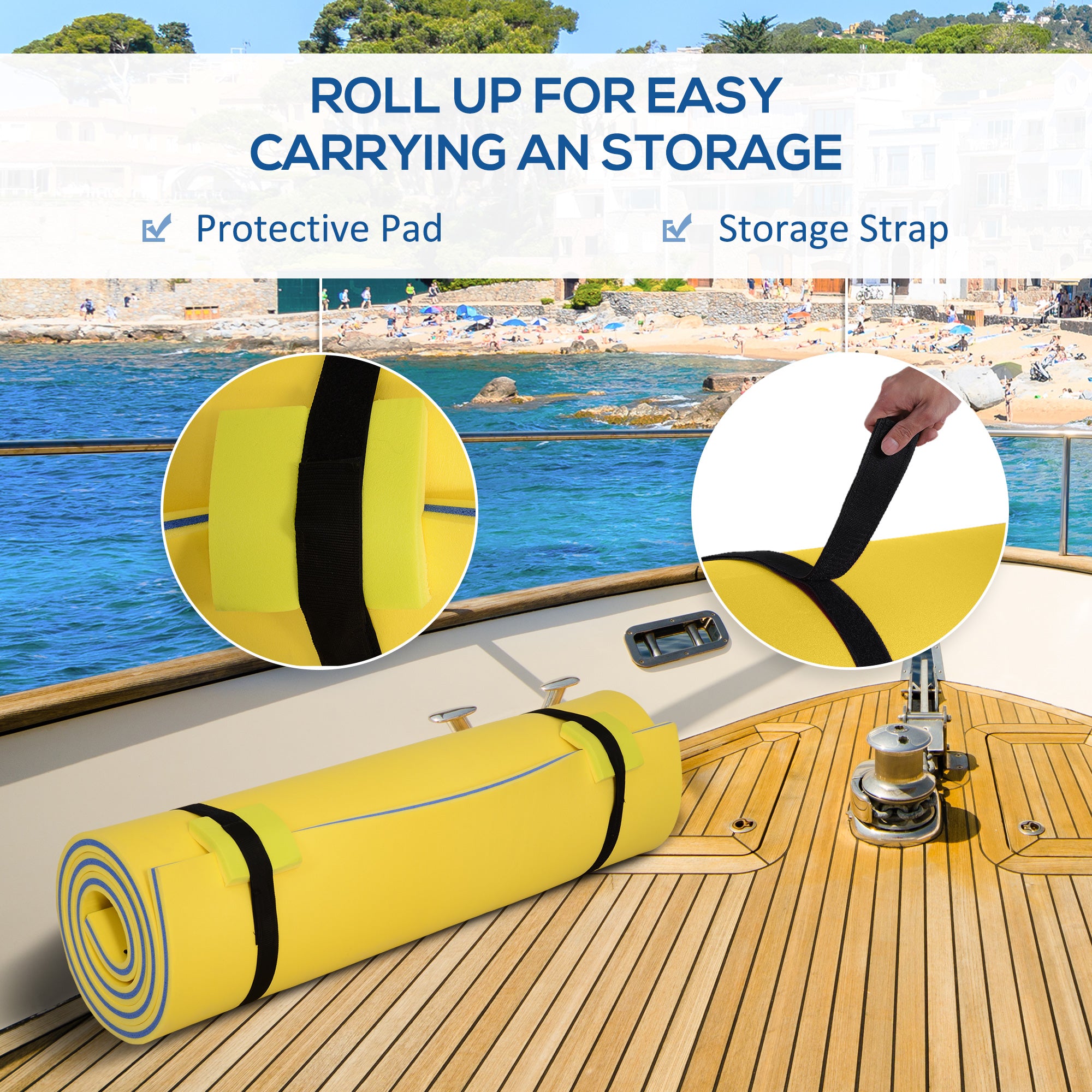 10' x 5' Roll-Up Floating Water Mat - Yellow XPE Foam-DECOROLALA