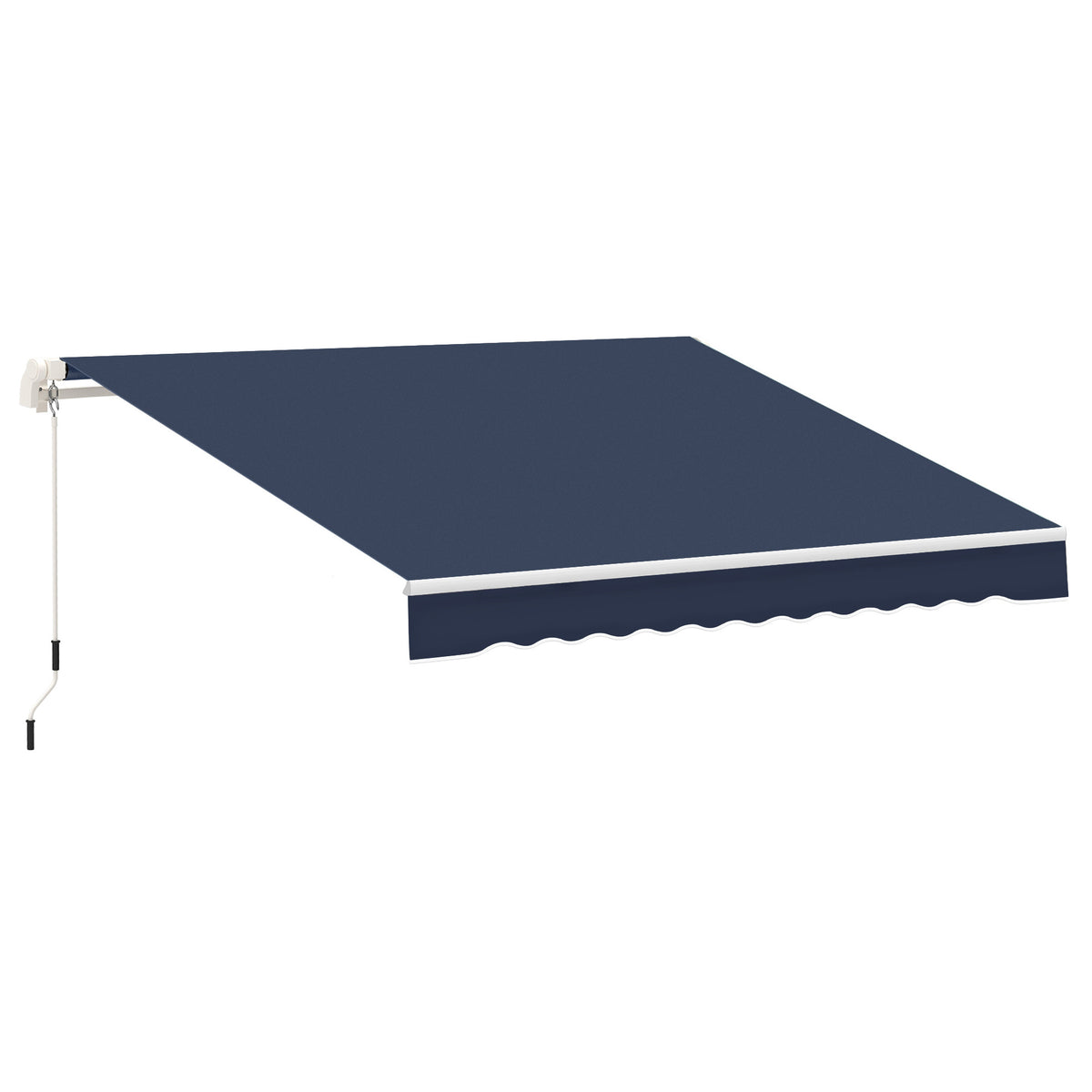 10' x 8' Manual Retractable Awning, Sun Shade Shelter Canopy, with Aluminum Frame and UV Protection for Patio Deck Yard Window Door, Blue-Patio Awnings-DECOROLALA