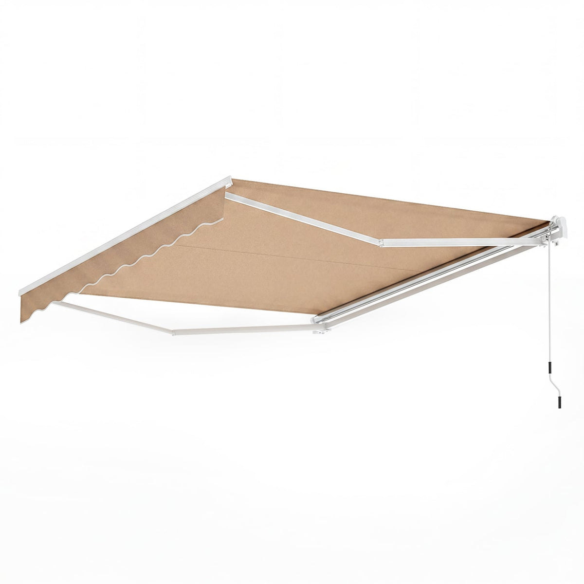 10 x 8.2 Feet Retractable Awning with Easy Opening Manual Crank Handle-Brown-Canopies-DECOROLALA