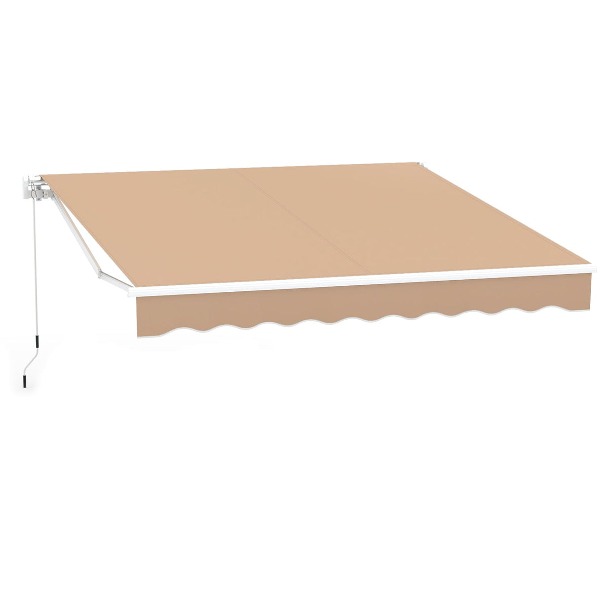 10 x 8.2 Feet Retractable Awning with Easy Opening Manual Crank Handle-Brown-Canopies-DECOROLALA