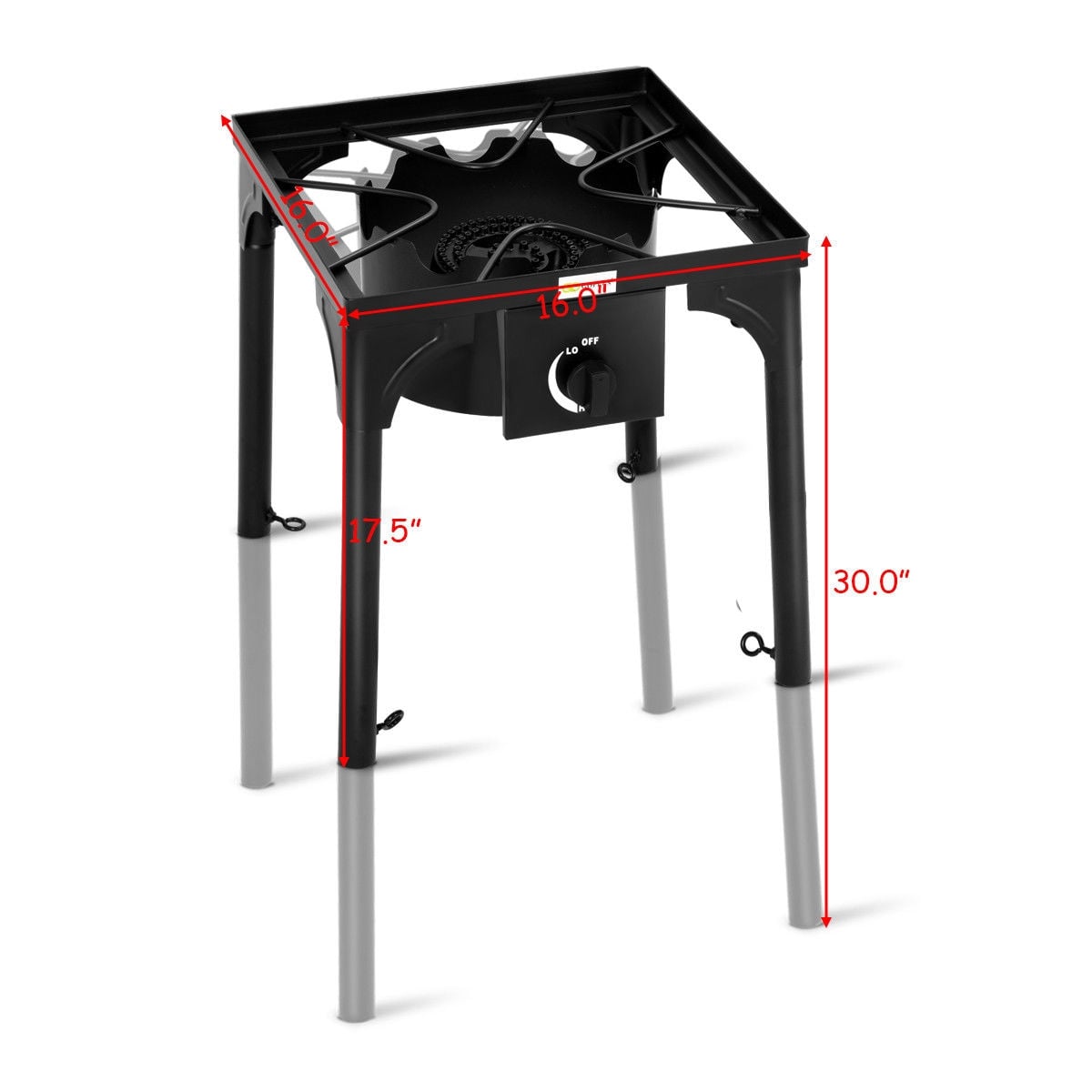 100 000-BTU Portable Propane Outdoor Camp Stove with Adjustable Legs-Outdoor Grills-DECOROLALA