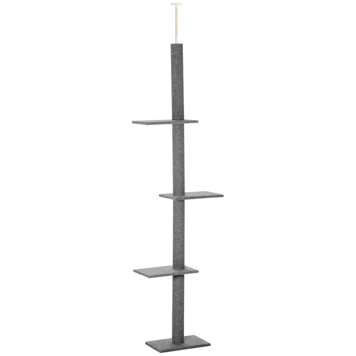 100" Floor to Ceiling Cat Tree - 4-Tier Activity Tower, Grey-Cats-DECOROLALA