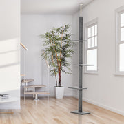 100" Floor to Ceiling Cat Tree - 4-Tier Activity Tower, Grey-Cats-DECOROLALA