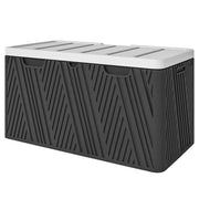 100 Gallon HDPE Outdoor Deck Box - Black and Grey-DECOROLALA