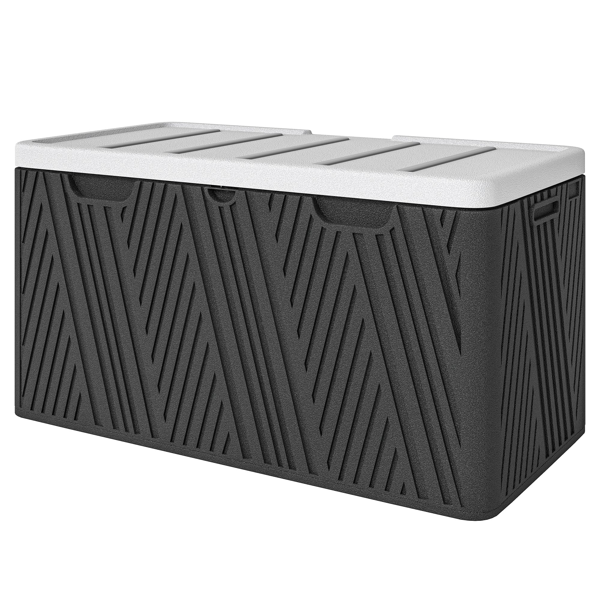 100 Gallon HDPE Outdoor Deck Box - Black and Grey-DECOROLALA