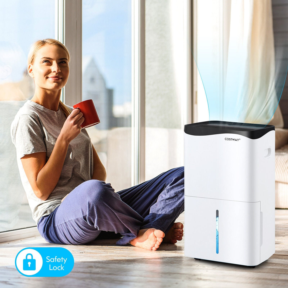 100-Pint Dehumidifier with Smart App and Alexa Control for Home and Basements-White-Dehumidifiers-DECOROLALA