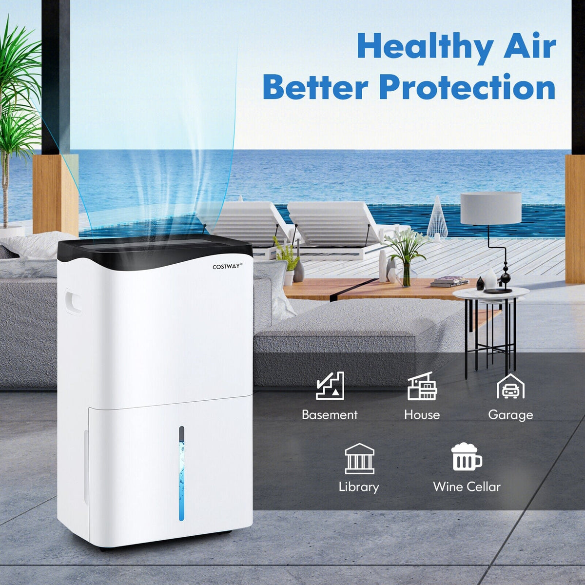 100-Pint Dehumidifier with Smart App and Alexa Control for Home and Basements-White-Dehumidifiers-DECOROLALA