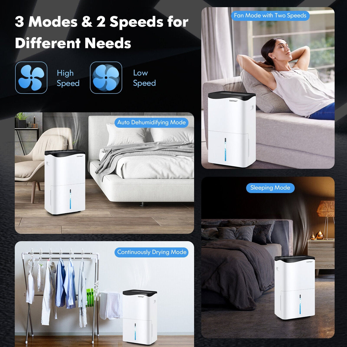 100-Pint Dehumidifier with Smart App and Alexa Control for Home and Basements-White-Dehumidifiers-DECOROLALA