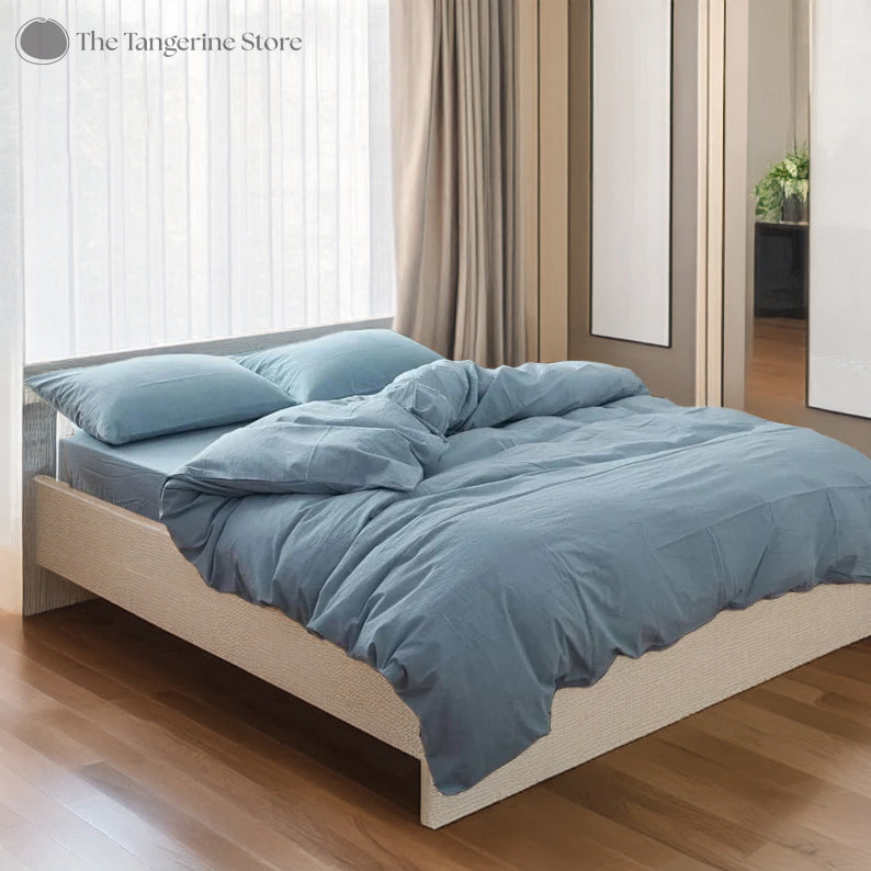 100% Pure Cotton Sheet Set - 200 TC Pre-Washed Breathable-Bed Sheet-DECOROLALA