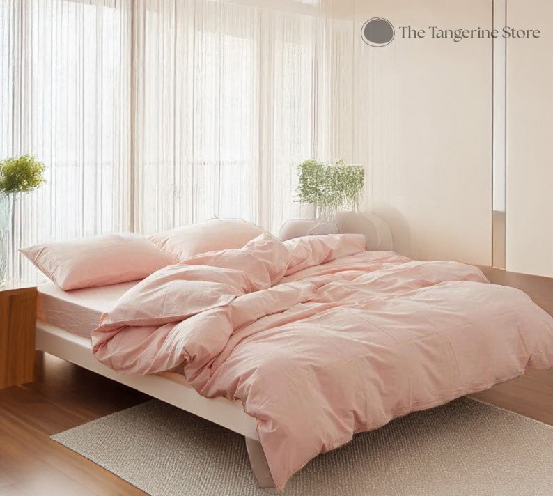 100% Pure Cotton Sheet Set - 200 TC Pre-Washed Breathable-Bed Sheet-DECOROLALA