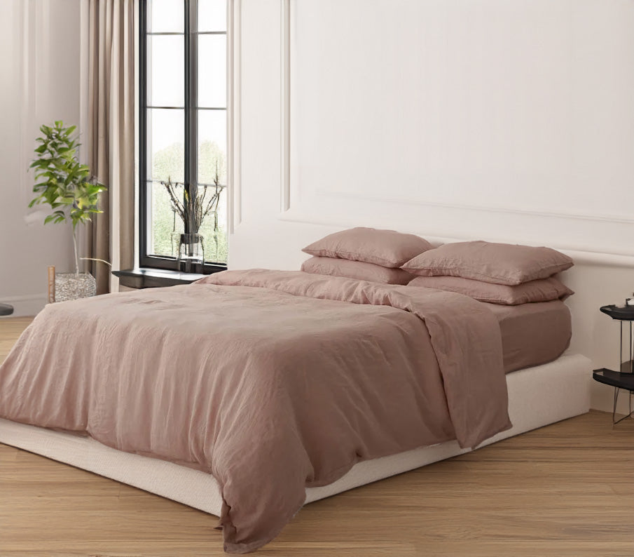 100% Pure Linen Sheet Set - Pre-Washed Breathable Bedding-Bed Sheet-DECOROLALA