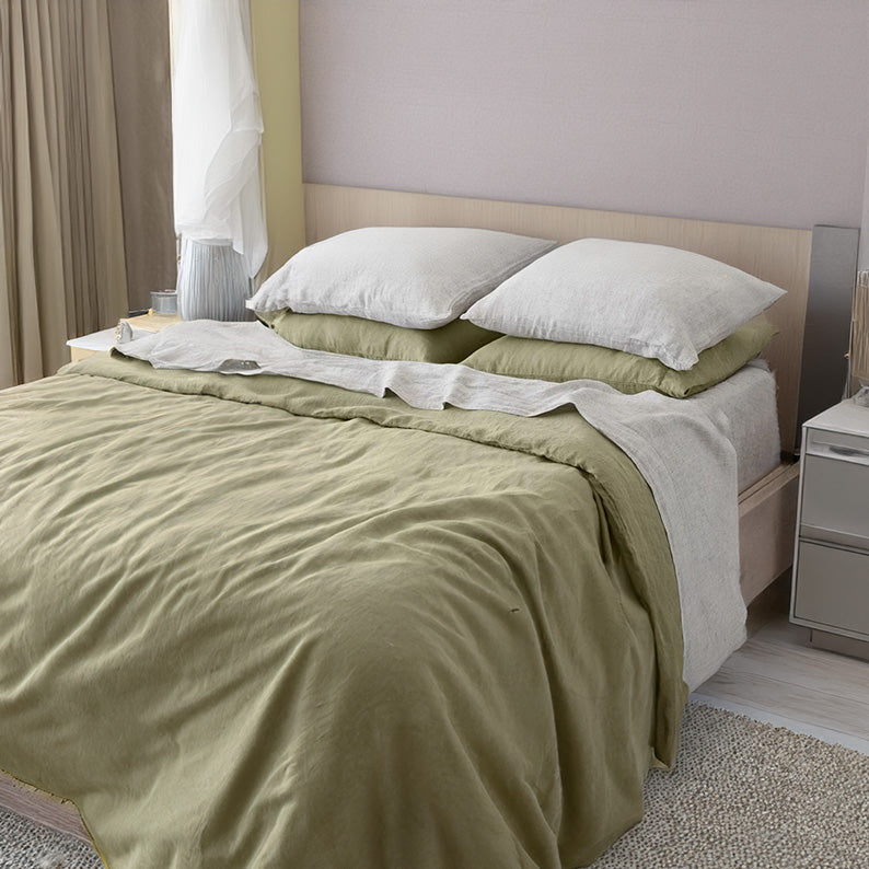 100% Pure Linen Sheet Set - Pre-Washed Breathable Bedding-Bed Sheet-DECOROLALA