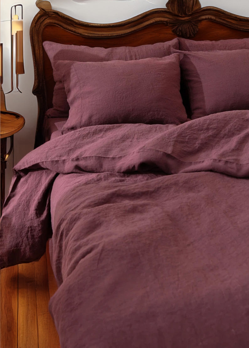 100% Pure Linen Sheet Set - Pre-Washed Breathable Bedding-Bed Sheet-DECOROLALA