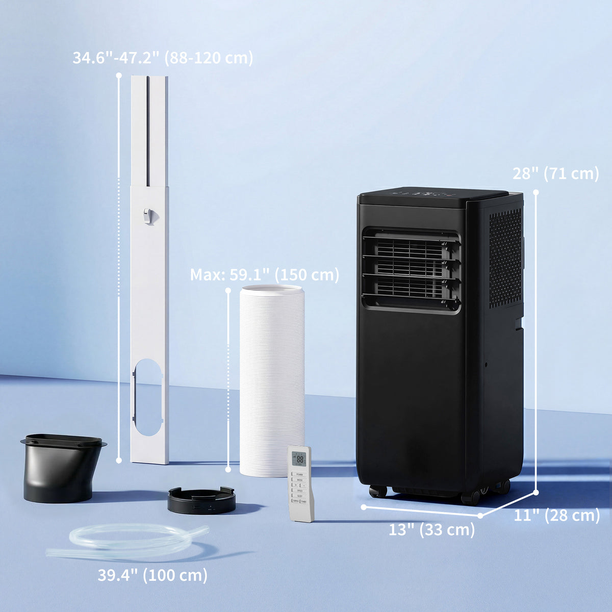 10000 BTU 4-in-1 Portable Air Conditioner with WiFi - Black-Air Conditioner-DECOROLALA
