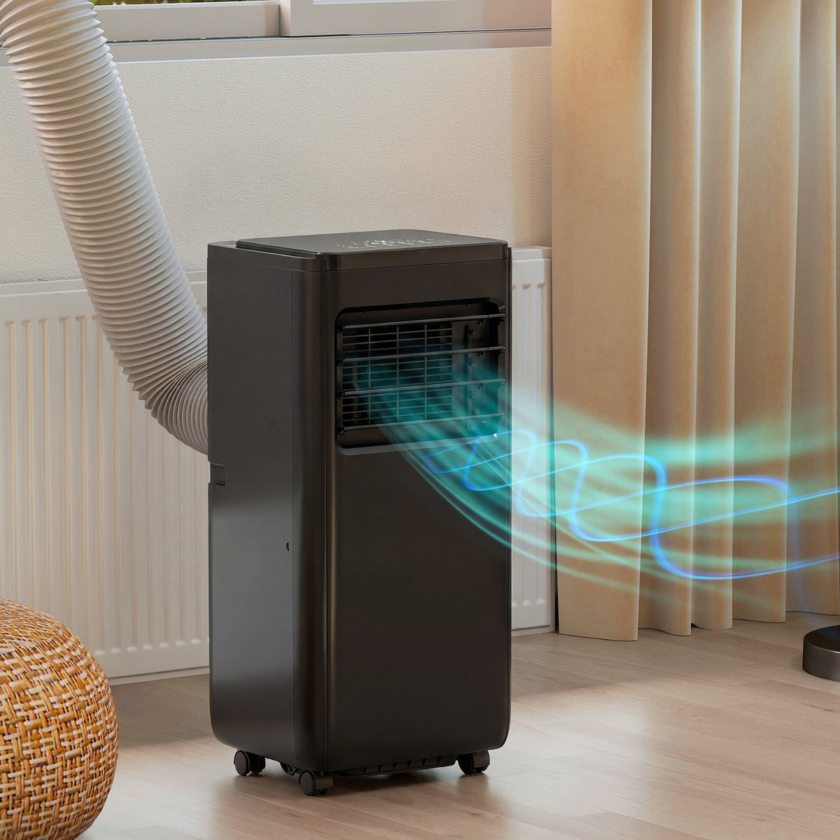 10000 BTU 4-in-1 Portable Air Conditioner with WiFi - Black-Air Conditioner-DECOROLALA