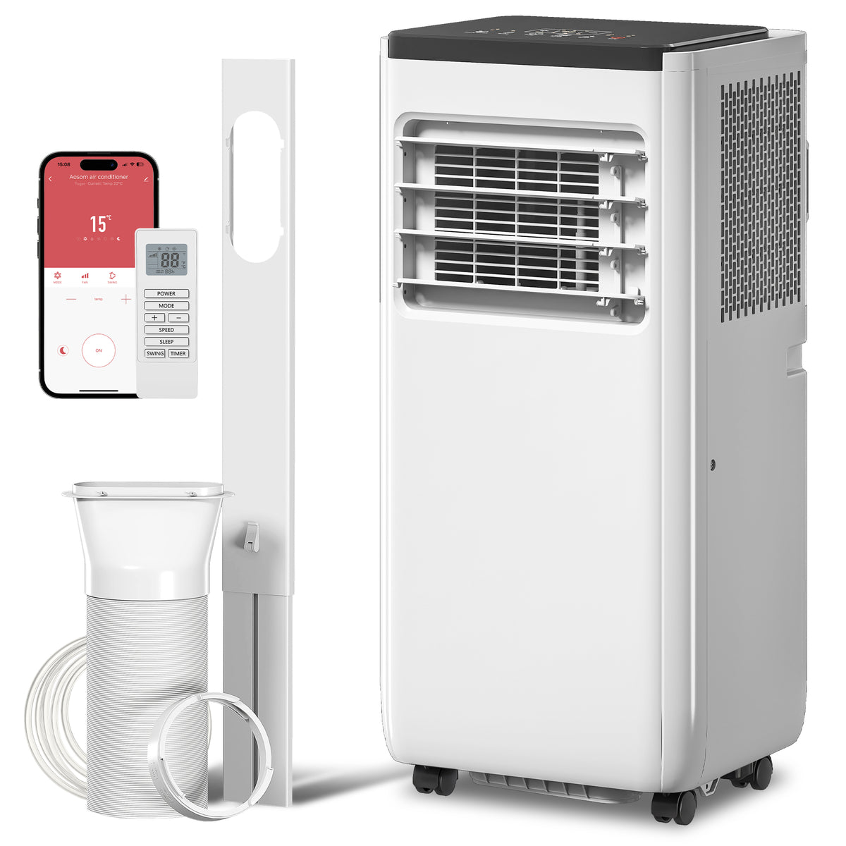 10000 BTU Portable 4-in-1 Air Conditioner - WiFi White-Air Conditioner-DECOROLALA