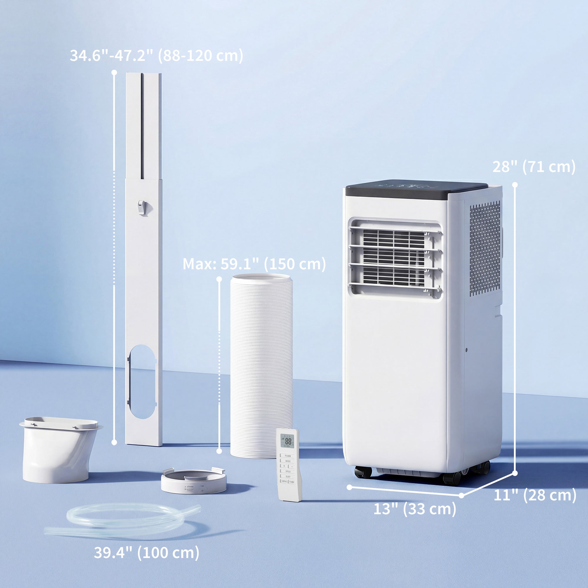 10000 BTU Portable 4-in-1 Air Conditioner - WiFi White-Air Conditioner-DECOROLALA