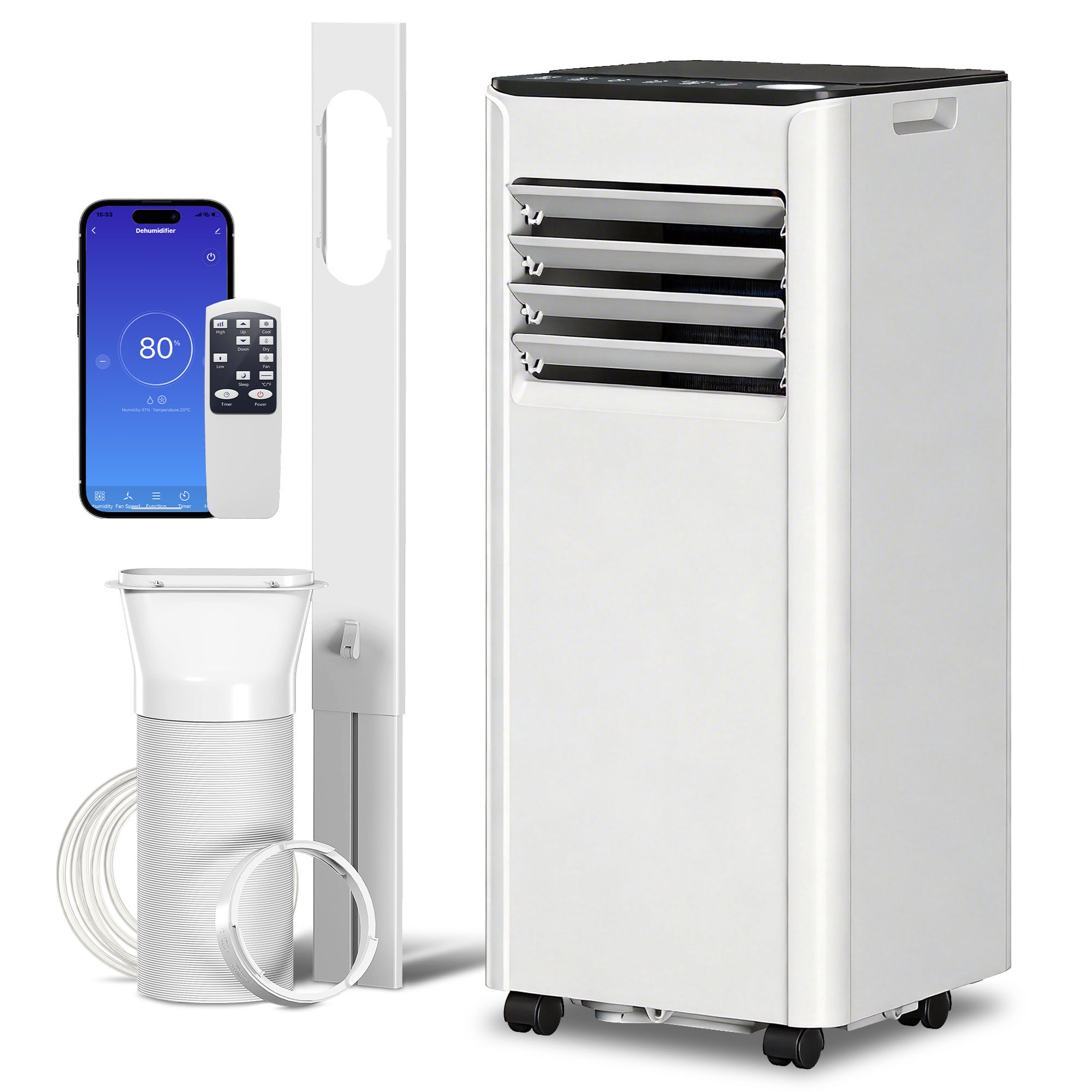 10000 BTU Portable Air Conditioner - WiFi Smart Control White-Air Conditioner-DECOROLALA