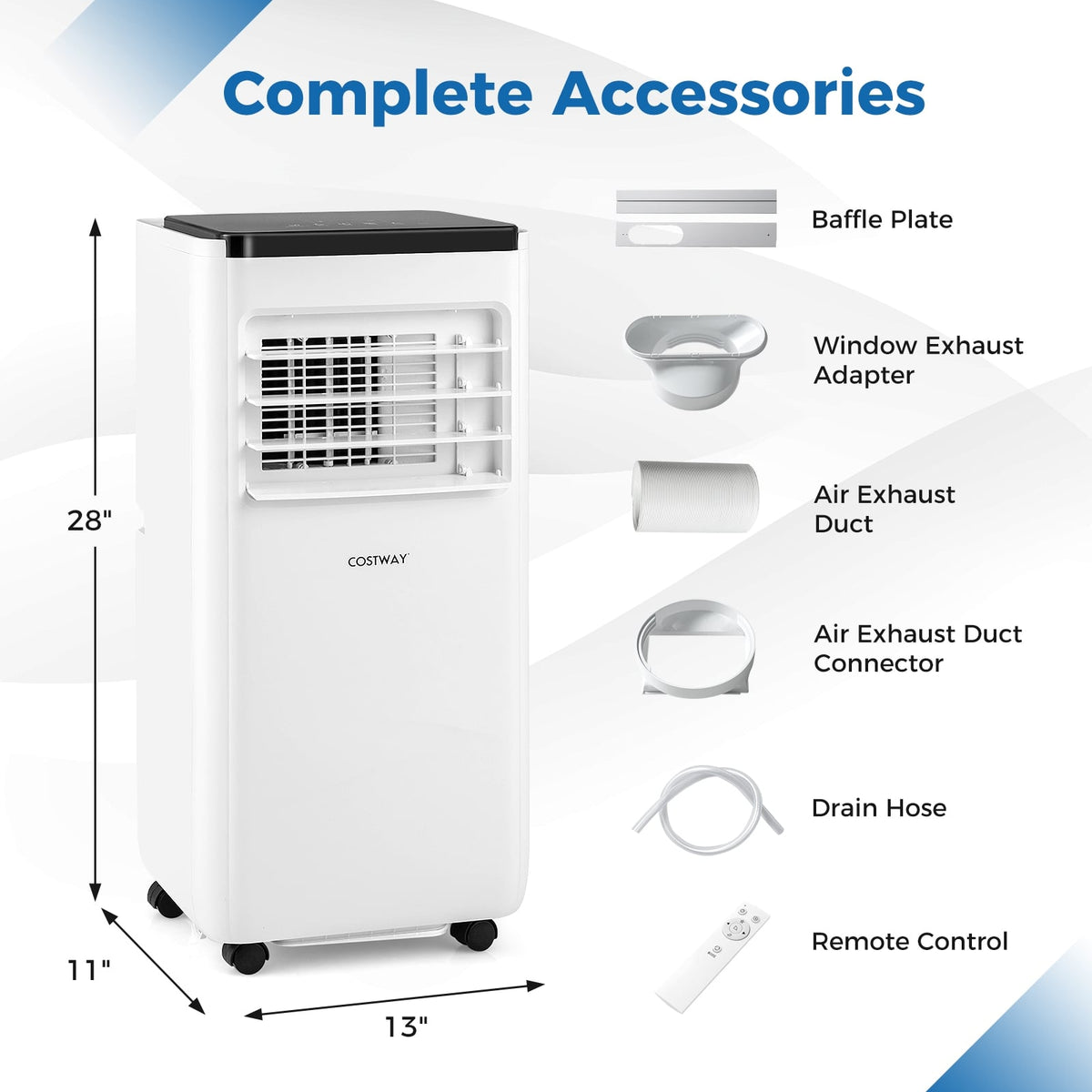 10000 BTU Portable Air Conditioner with Remote Control Cools up to 350 Sq.Ft-Portable Air Conditioners-DECOROLALA