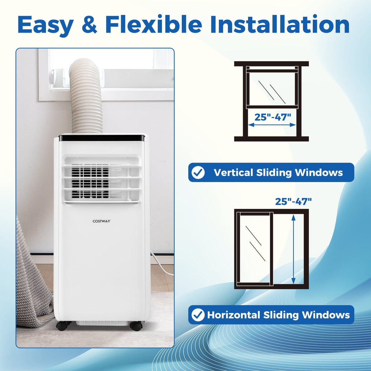 10000 BTU Portable Air Conditioner with Remote Control Cools up to 350 Sq.Ft-Portable Air Conditioners-DECOROLALA