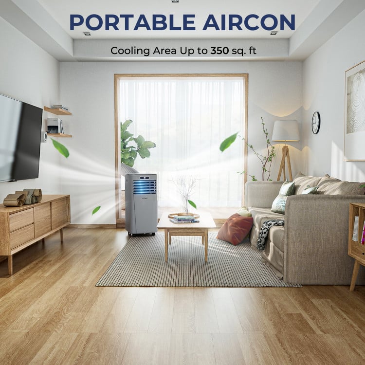 10000 BTU Portable Air Conditioner with Remote Control-Gray-Portable Air Conditioners-DECOROLALA