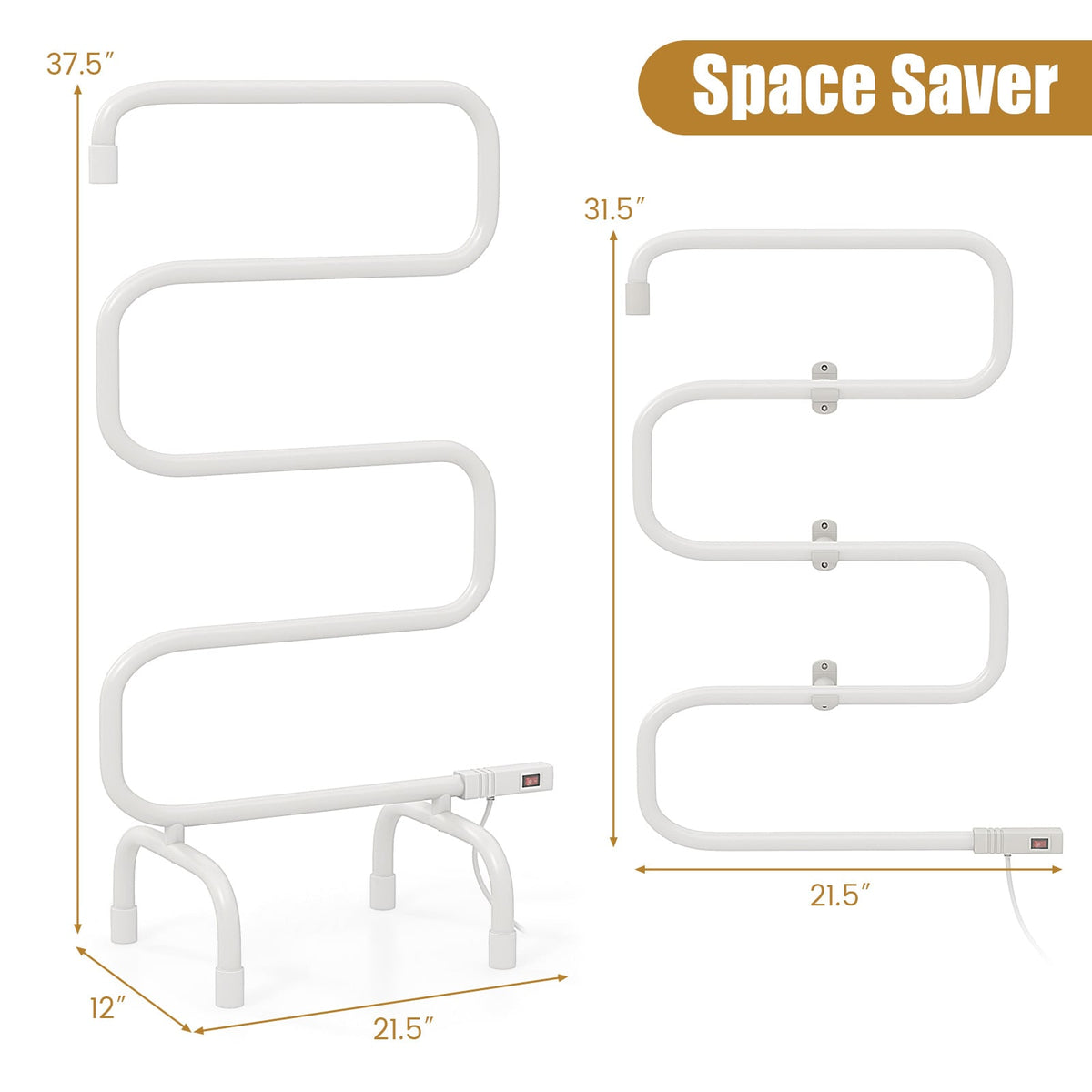 100W Electric Towel Warmer Drying Rack-Towel Racks-DECOROLALA