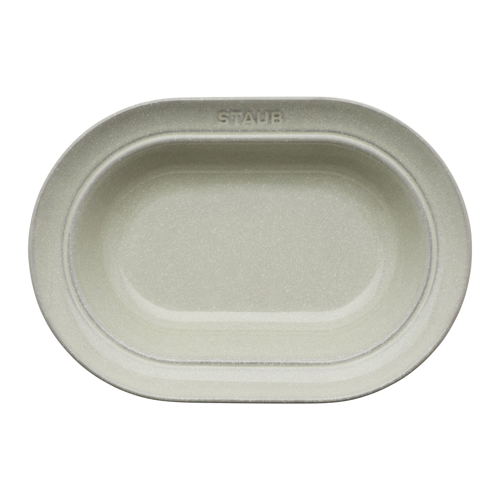 STAUB Dining Line 25 cm Ceramic Oval Serving Dish, White Truffle-n/a-DECOROLALA