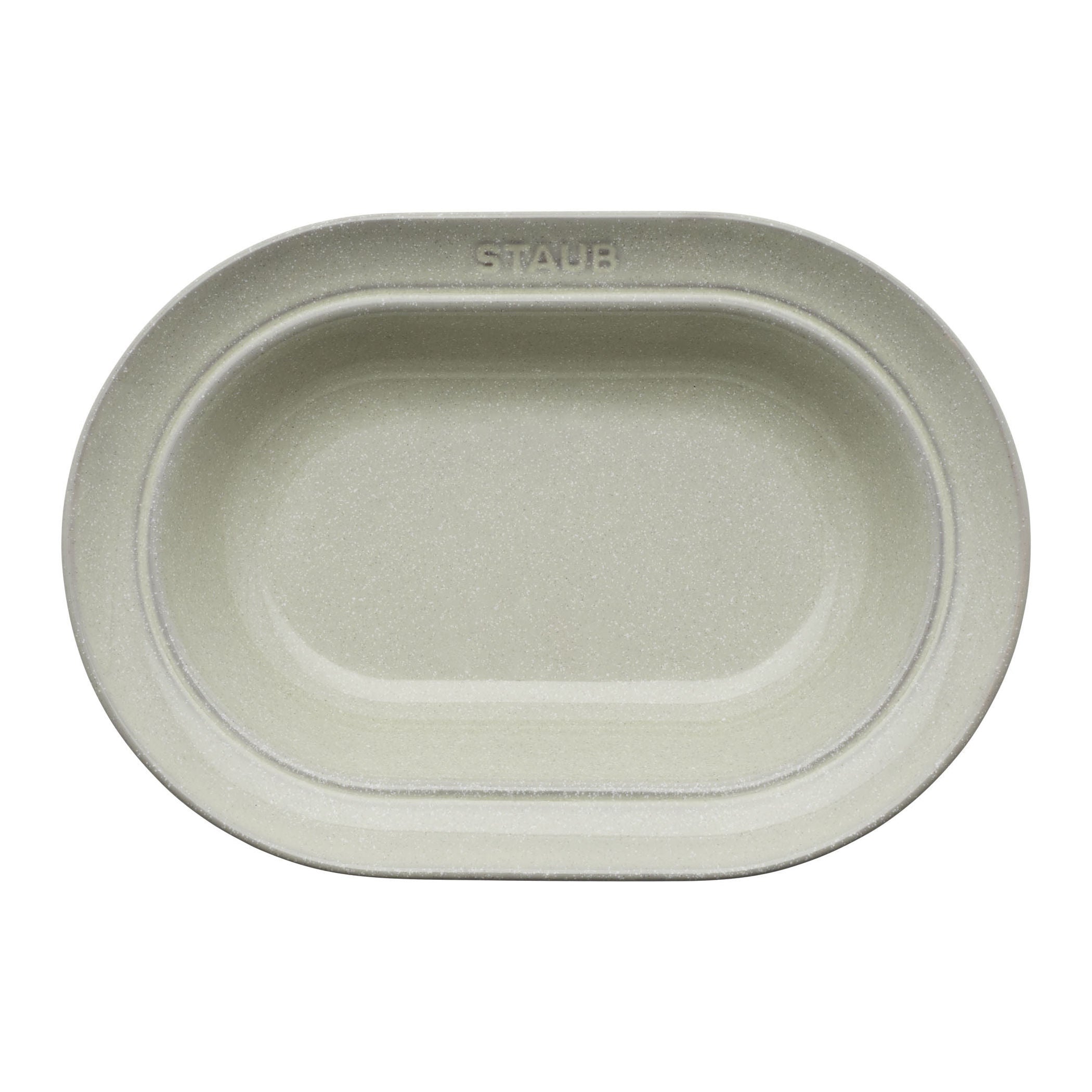 STAUB Dining Line 25 cm Ceramic Oval Serving Dish, White Truffle-n/a-DECOROLALA
