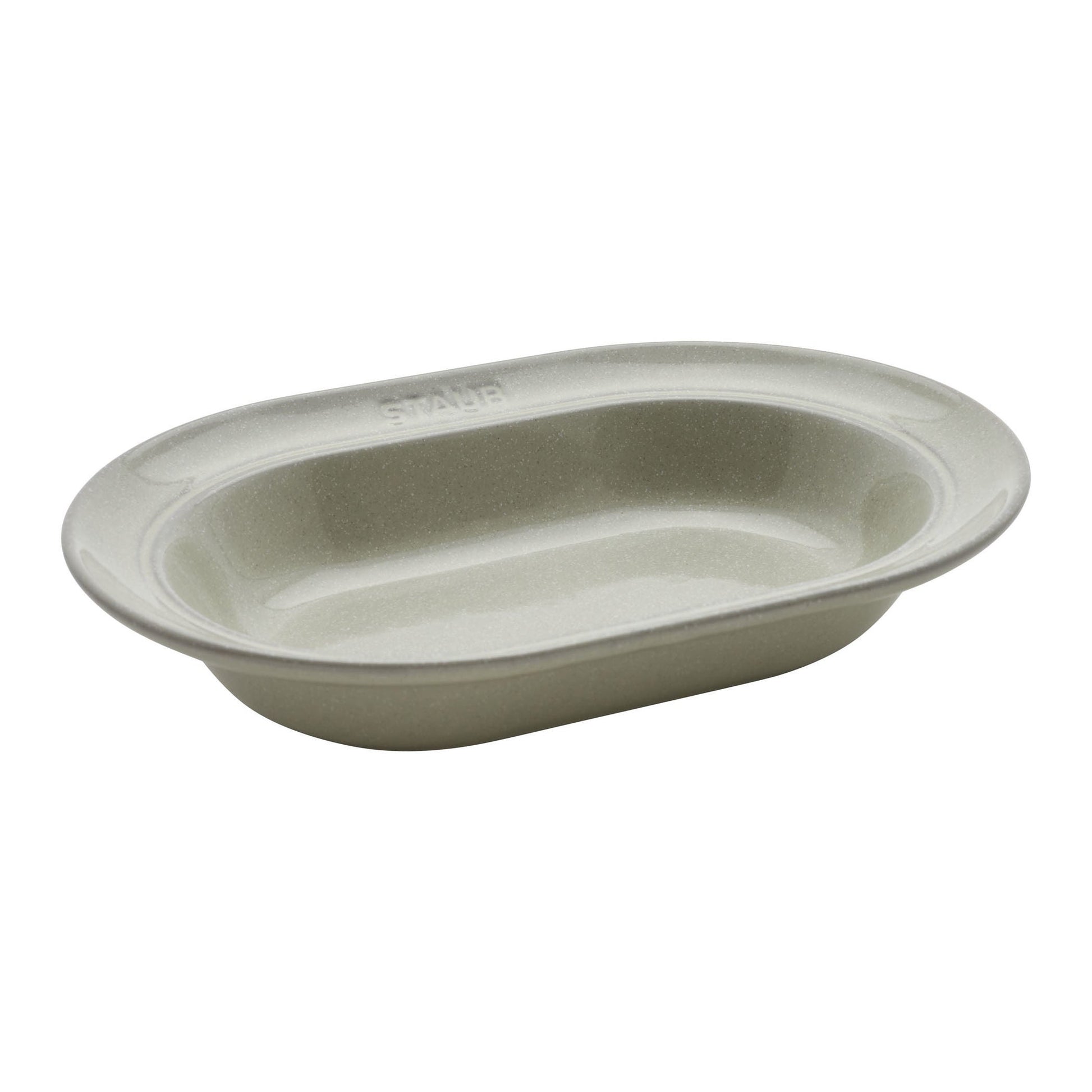 STAUB Dining Line 25 cm Ceramic Oval Serving Dish, White Truffle-n/a-DECOROLALA