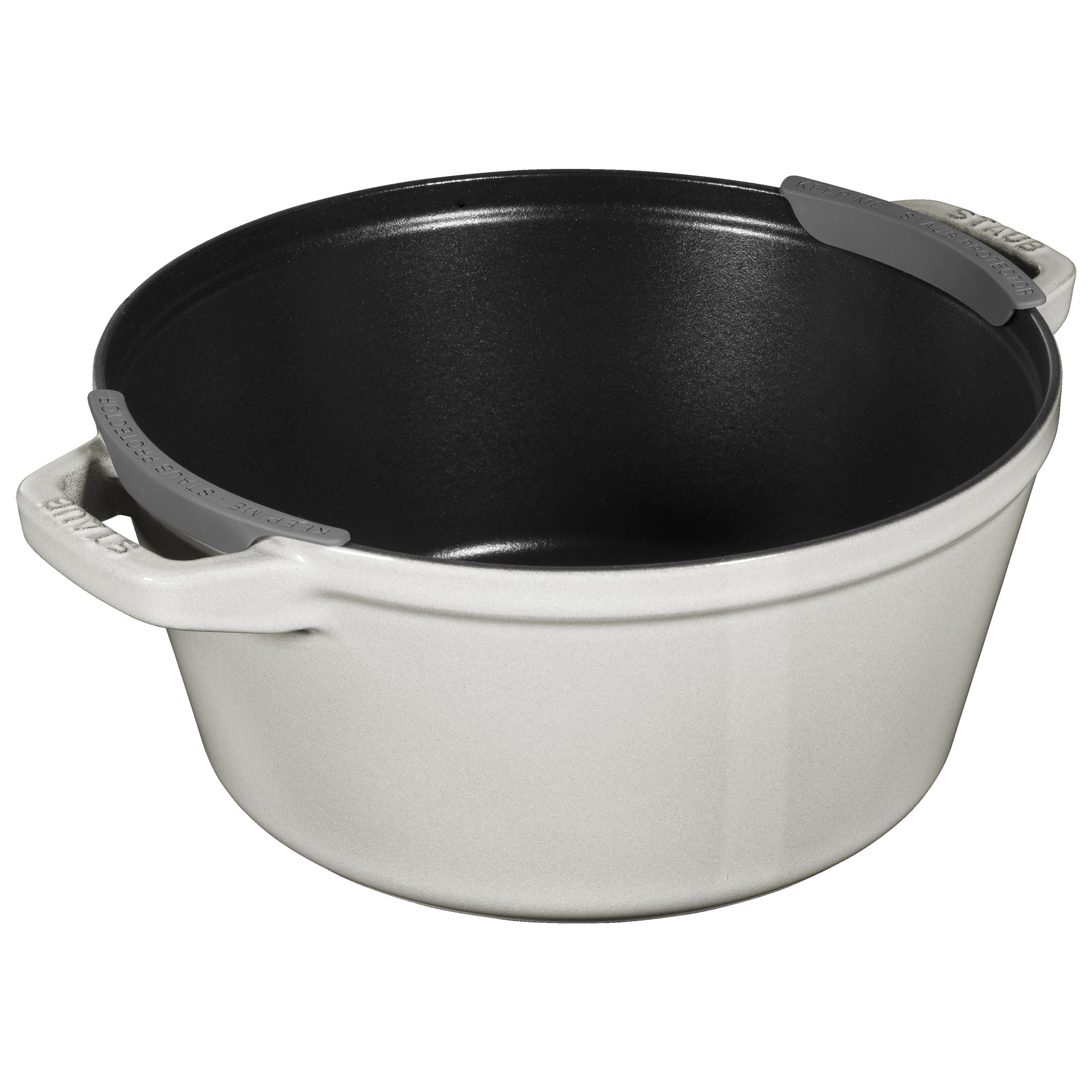 STAUB Stackable Set Stackable Set Medium 4 Piece Cast Iron, White Truffle-n/a-DECOROLALA