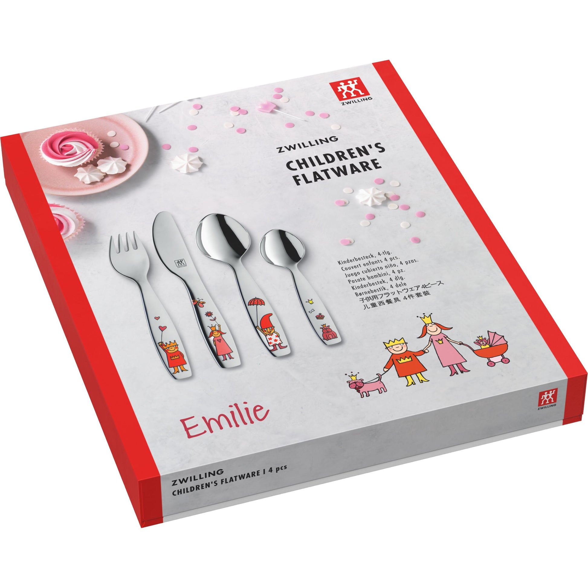 ZWILLING Prinzessin Emilie 4 Piece, Children's Flatware Set, Silver-n/a-DECOROLALA