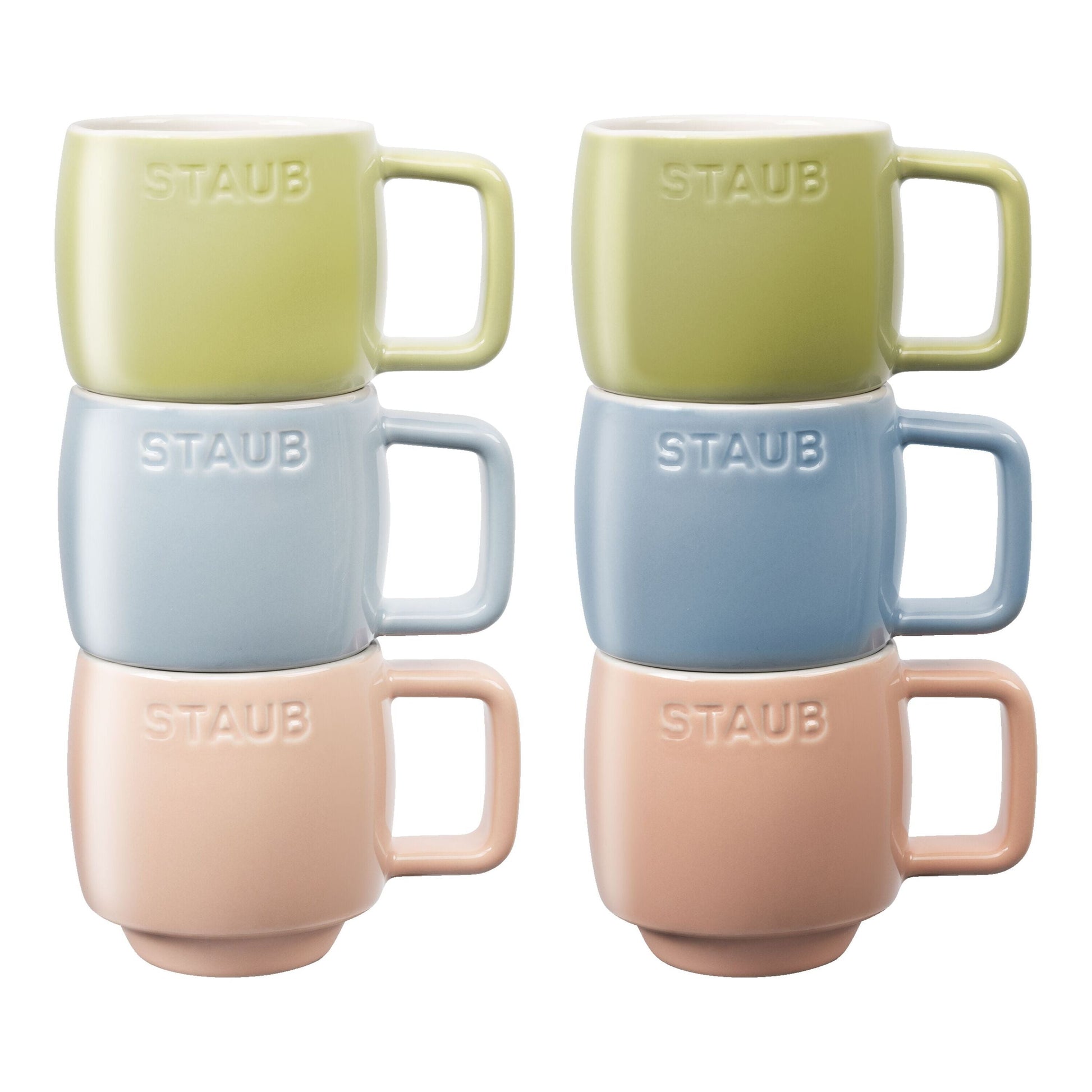 STAUB Ceramique Macaron Espresso Mug Set 100 ml / 6 Piece Mixed Colours-n/a-DECOROLALA