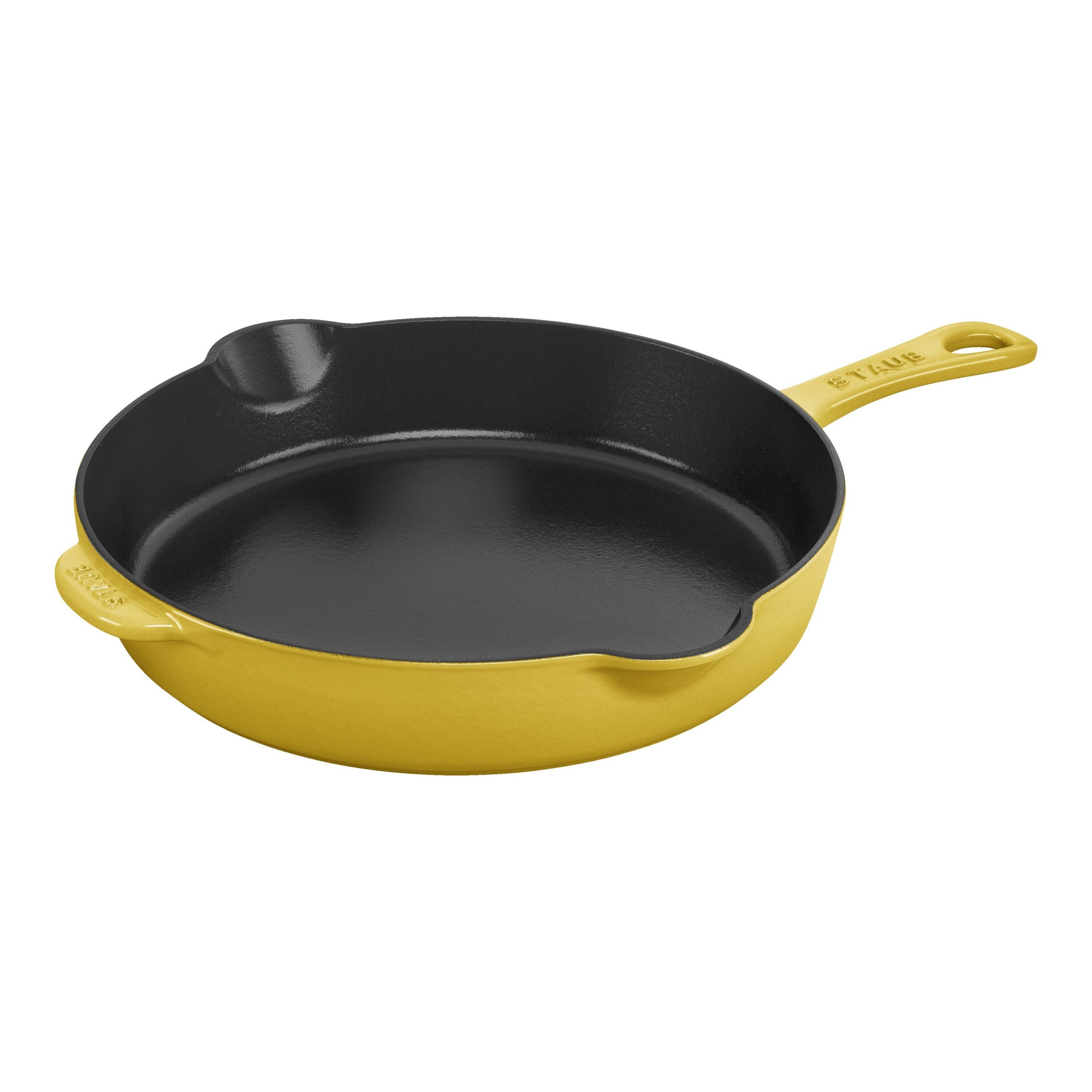 STAUB Pans 22 cm / 8.5 inch Cast Iron Traditional Deep Frypan, Citron-8.5 inch-DECOROLALA