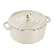 STAUB La Cocotte 3.7 L Cast Iron Round Cocotte, Cream-0