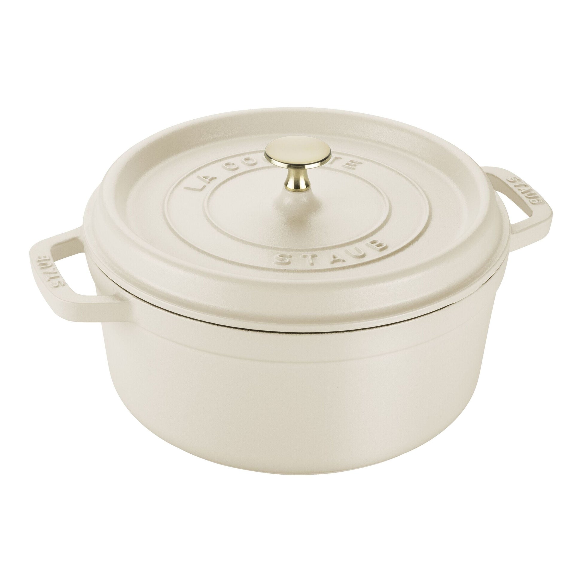 STAUB La Cocotte 3.7 L Cast Iron Round Cocotte, Cream-0