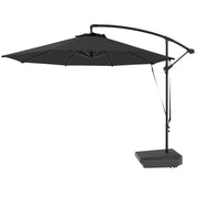 10FT Cantilever Umbrella UPF50+ Grey with Base & Cover-DECOROLALA