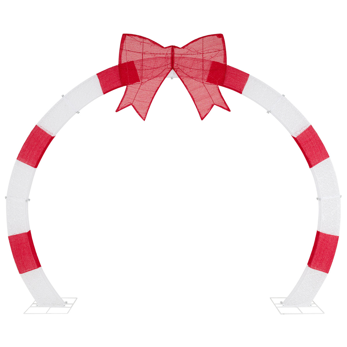 10.4 Feet Christmas Archway with Large Bow and LED Lights-Christmas Decorations & Accessories-DECOROLALA