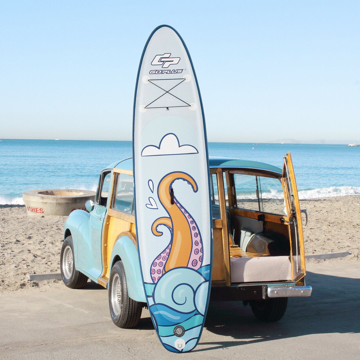 10.5 feet Inflatable Stand Up Paddle Board Surfboard with Aluminum Paddle Pump-10.5 feet-Surfing-DECOROLALA