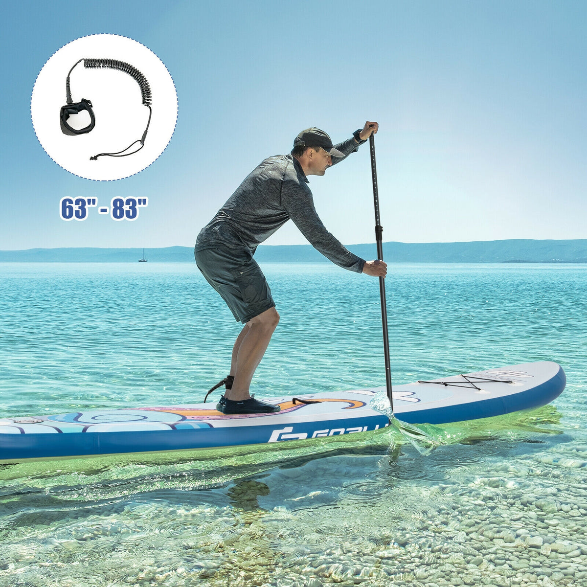 10.5 feet Inflatable Stand Up Paddle Board Surfboard with Aluminum Paddle Pump-10.5 feet-Surfing-DECOROLALA