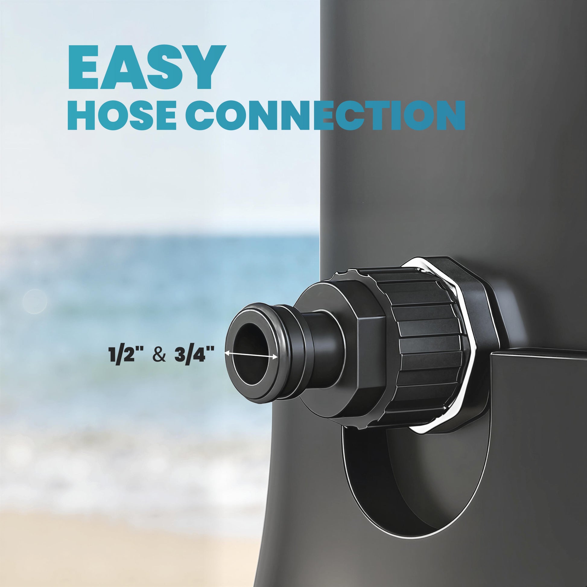 10.6 Gal Solar Heated Outdoor Shower - Black 7.2 FT-DECOROLALA