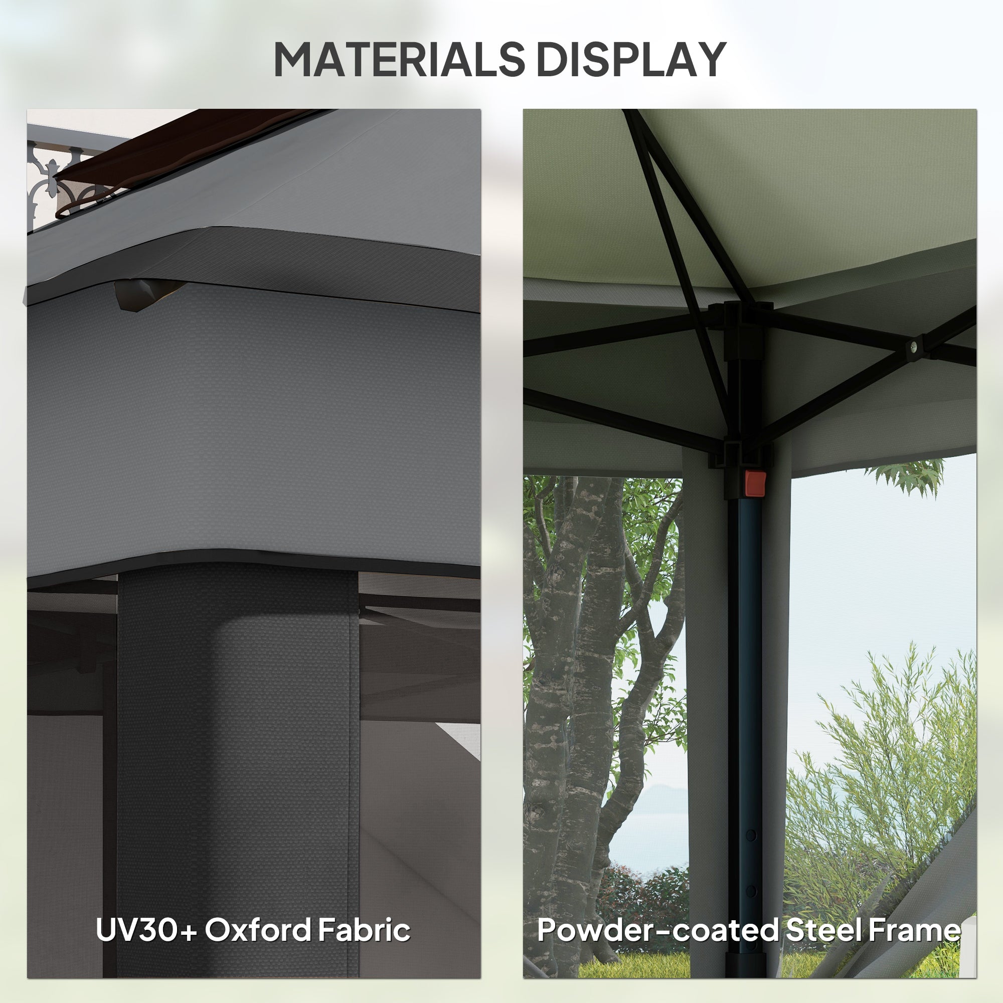 10.7x10.7ft Pop Up Gazebo UV30+ Dark Grey-DECOROLALA