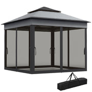 10.7x10.7ft Pop Up Gazebo UV30+ Dark Grey-DECOROLALA
