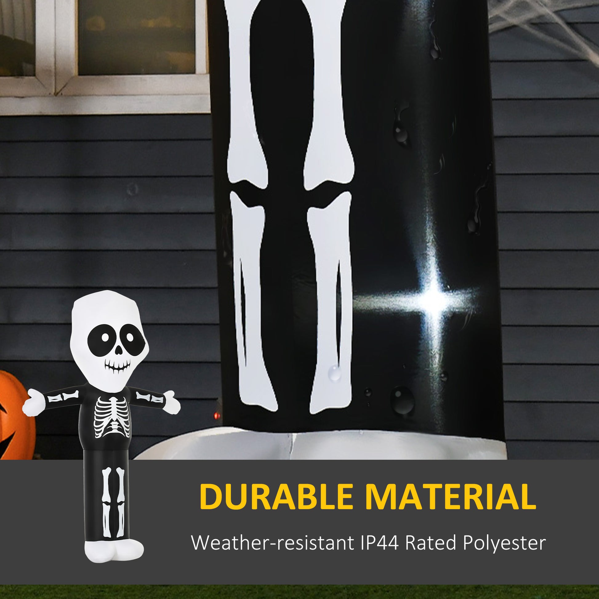 10ft Halloween Inflatable Skeleton Ghost Decoration, LED Lighted for Home Indoor Outdoor Garden Lawn Decoration Party Prop-Home Furnishings > Holiday & Seasonal > Halloween Decorations-DECOROLALA