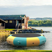 10ft Inflatable Water Bouncer Trampoline with Inflator and Ladder-Trampolines-DECOROLALA