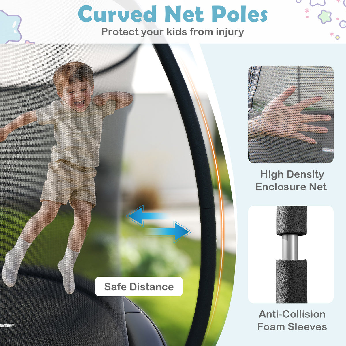 10ft Outdoor Trampoline with Safety Enclosure Net and Ladder-Trampolines-DECOROLALA